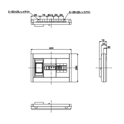 BQWB3333 パナソニック 住宅分電盤 リミッタースペース付 ヨコ1列 露出
