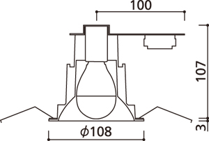 OD262020LCR オーデリック ダウンライト 埋込穴Φ100 ミニクリプトン60W