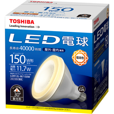 LDR12LW150W 東芝 LED電球 ビーム電球タイプ 150W形相当 電球色 口金E26 LDR12L-W/150W LDR12LW150W  4974550582209 あかり電材